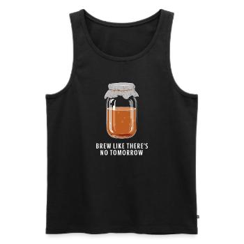Benefits of Kombucha for Brewer Maker Tea Lover - Men's Premium Organic Tank Top - black - Front - AI Model Male 178 light (178cm)