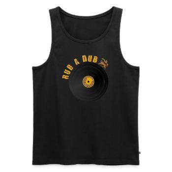 Roots Dub Reggae - Men's Premium Organic Tank Top - black - Front - AI Model Male 178 light (178cm)