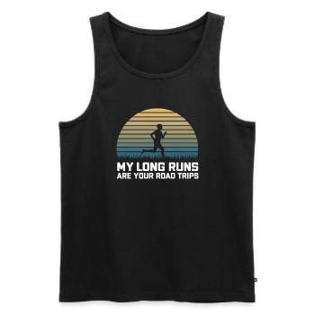 Ultra Running Ultramarathon Runner Marathoner - Men's Premium Organic Tank Top - black - Front - Michal (187cm)
