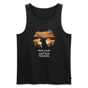 Vivez l’excitation de la chasse au cerf en forêt avec - Débardeur bio Premium Homme - noir - Devant - AI Model Male 178 light (178cm)