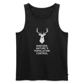 Vivez l’excitation de la chasse au cerf en forêt avec - Débardeur bio Premium Homme - noir - Devant - AI Model Male 178 light (178cm)