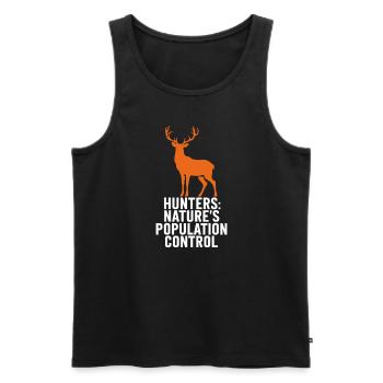 Vivez l’excitation de la chasse au cerf en forêt avec - Débardeur bio Premium Homme - noir - Devant - AI Model Male 178 light (178cm)