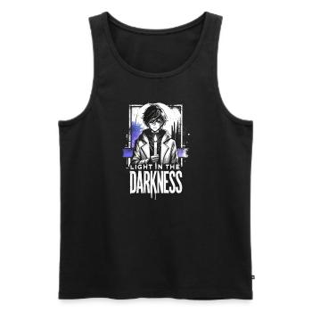 Art de l’anime et esthétique gothique pour la mode alternative - Débardeur bio Premium Homme - noir - Devant - AI Model Male 178 light (178cm)