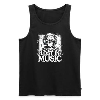 Art de l’anime et esthétique gothique pour la mode alternative - Débardeur bio Premium Homme - noir - Devant - AI Model Male 178 light (178cm)