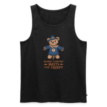 Horror Teddy Bear Clawing Through The Night Horror - Men's Premium Organic Tank Top - black - Front - AI Model Male 178 light (178cm)