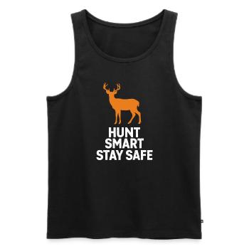 Vivez l’excitation de la chasse au cerf en forêt avec - Débardeur bio Premium Homme - noir - Devant - AI Model Male 178 light (178cm)