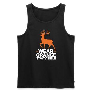 Vivez l’excitation de la chasse au cerf en forêt avec - Débardeur bio Premium Homme - noir - Devant - Michal (187cm)