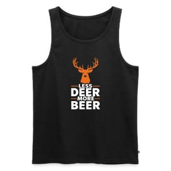 Vivez l’excitation de la chasse au cerf en forêt avec - Débardeur bio Premium Homme - noir - Devant - AI Model Male 178 light (178cm)