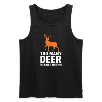 Vivez l’excitation de la chasse au cerf en forêt avec - Débardeur bio Premium Homme - noir - Devant - AI Model Male 178 light (178cm)