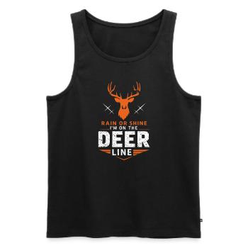 Erlebe Die Spannung Der Hirschjagd Im Wald Mit - Männer Premium Bio Tank Top - Schwarz - Vorne - Michal (187cm)