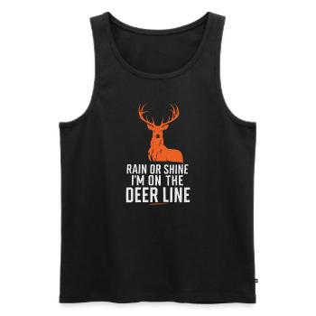 Vivez l’excitation de la chasse au cerf en forêt avec - Débardeur bio Premium Homme - noir - Devant - Michal (187cm)
