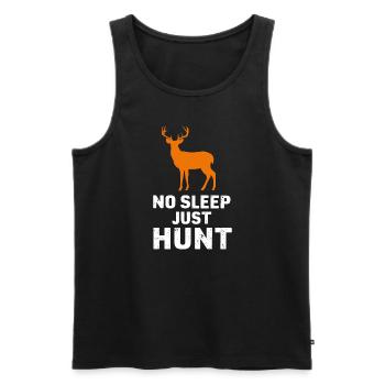 Vivez l’excitation de la chasse au cerf en forêt avec - Débardeur bio Premium Homme - noir - Devant - Michal (187cm)