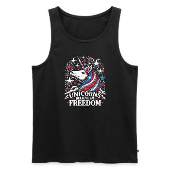 Patriotisme magique Licorne américaine États-Unis - Débardeur bio Premium Homme - noir - Devant - Michal (187cm)