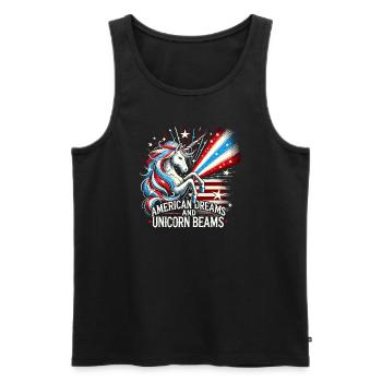 Patriotisme magique Licorne américaine États-Unis - Débardeur bio Premium Homme - noir - Devant - Michal (187cm)