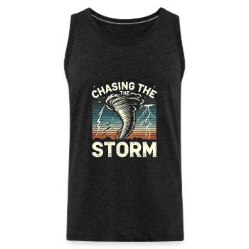 Experience the fascinating world of tornado hunting - Men's Premium Organic Tank Top - charcoal grey - Front - Alexander (188cm)