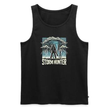 Erlebe Die Faszinierende Welt Des Tornadojagens - Männer Premium Bio Tank Top - Schwarz - Vorne - Michal (187cm)
