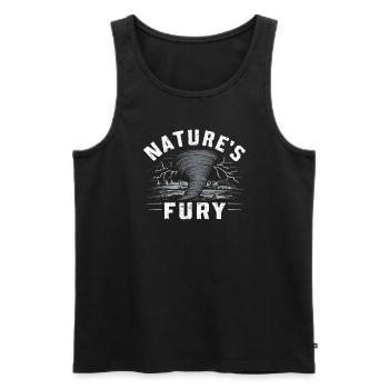 Découvrez le monde fascinant de la chasse aux tornades - Débardeur bio Premium Homme - noir - Devant - AI Model Male 178 light (178cm)