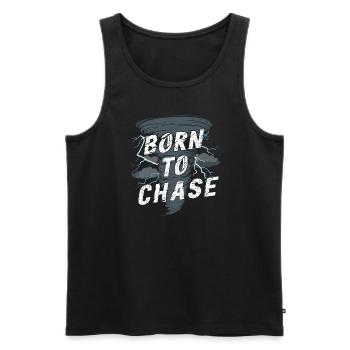 Erlebe Die Faszinierende Welt Des Tornadojagens - Männer Premium Bio Tank Top - Schwarz - Vorne - Michal (187cm)