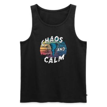 Erlebe Die Faszinierende Welt Des Tornadojagens - Männer Premium Bio Tank Top - Schwarz - Vorne - Michal (187cm)
