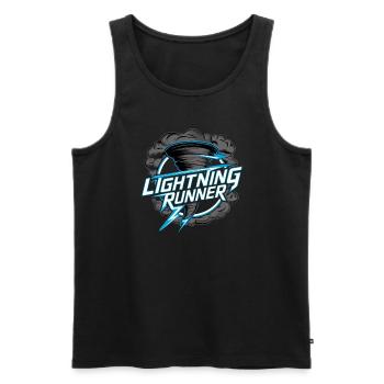 Erlebe Die Faszinierende Welt Des Tornadojagens - Männer Premium Bio Tank Top - Schwarz - Vorne - Michal (187cm)