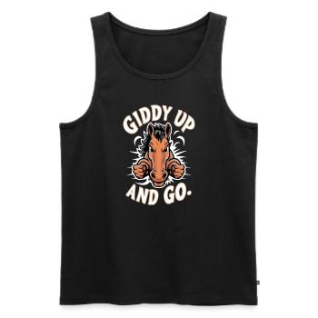 Funny horse motifs for horse lovers and - Men's Premium Organic Tank Top - black - Front - Michal (187cm)