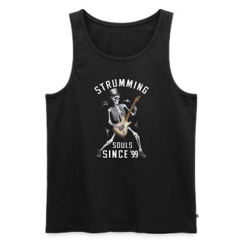 Halloween Gitarre Kürbis Herbst Spooky Nacht - Männer Premium Bio Tank Top - Schwarz - Vorne - AI Model Male 178 light (178cm)