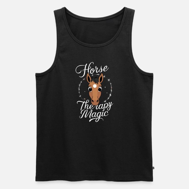 Heilung Durch Pferdetherapie Und Therapeutisches - Männer Premium Bio Tank Top - Schwarz