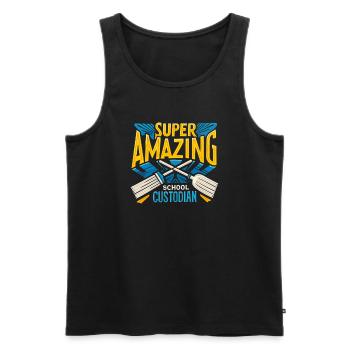 School administrators School staff Caretakers - Men's Premium Organic Tank Top - black - Front - Michal (187cm)