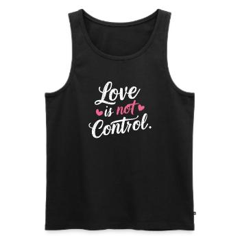 Raising awareness of domestic violence - Men's Premium Organic Tank Top - black - Front - AI Model Male 178 light (178cm)