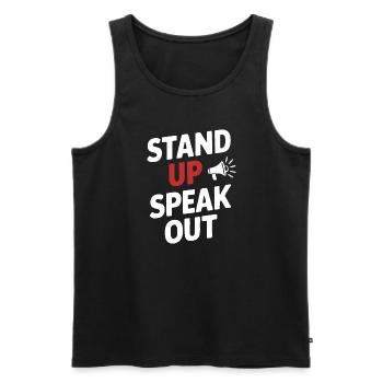 Raising awareness of domestic violence - Men's Premium Organic Tank Top - black - Front - AI Model Male 178 light (178cm)