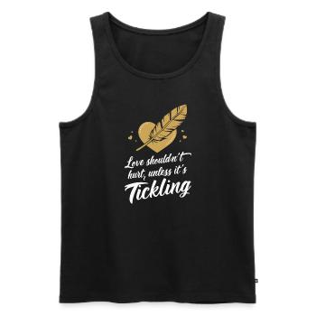 Raising awareness of domestic violence - Men's Premium Organic Tank Top - black - Front - AI Model Male 178 light (178cm)