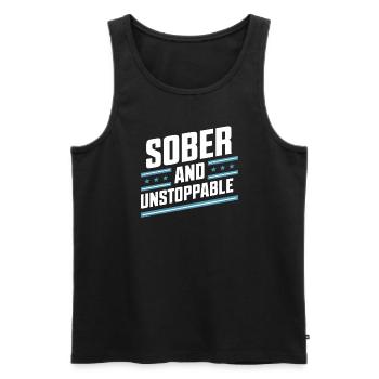 Rétablissement de la dépendance à l’alcool Sobriété AA - Débardeur bio Premium Homme - noir - Devant - Michal (187cm)