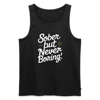 Rétablissement de la dépendance à l’alcool Sobriété AA - Débardeur bio Premium Homme - noir - Devant - Michal (187cm)