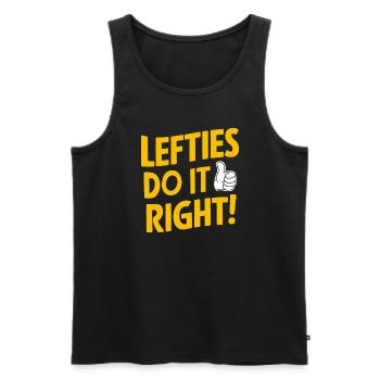 Linkshänder Lefty Left-hander Leftie Buddy - Men's Premium Organic Tank Top - black - Front - Michal (187cm)