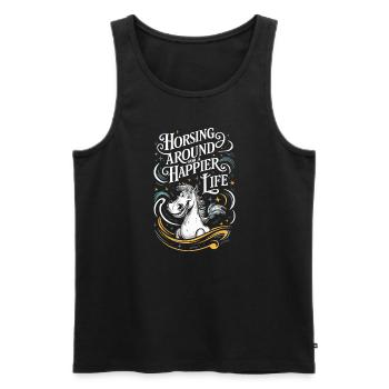 Healing through equine therapy and therapeutic - Men's Premium Organic Tank Top - black - Front - AI Model Male 178 light (178cm)