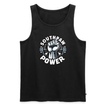 Linkshänder Lefty Left-hander Leftie Buddy - Men's Premium Organic Tank Top - black - Front - Michal (187cm)