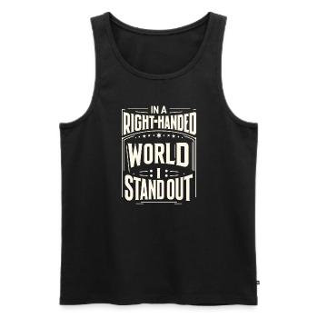 Linkshänder Lefty Left-hander Leftie Buddy - Men's Premium Organic Tank Top - black - Front - Michal (187cm)