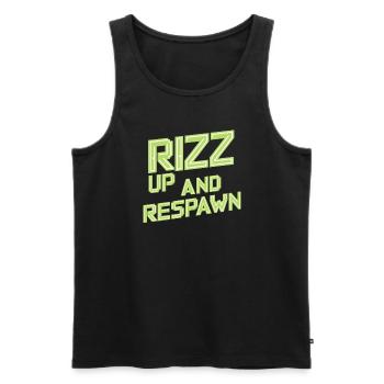 Rizzler Culture Gaming Life Rizzler Quotes - Männer Premium Bio Tank Top - Schwarz - Vorne - AI Model Male 178 light (178cm)