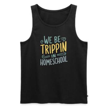 Homeschool Mom Dad Family Life Community Journey - Men's Premium Organic Tank Top - black - Front - Michal (187cm)