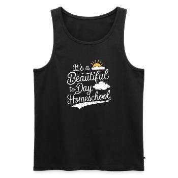 Homeschool Mom Dad Family Life Community Journey - Men's Premium Organic Tank Top - black - Front - Michal (187cm)