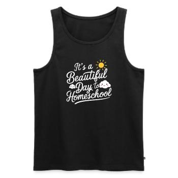 Homeschool Mom Dad Family Life Community Journey - Men's Premium Organic Tank Top - black - Front - Michal (187cm)