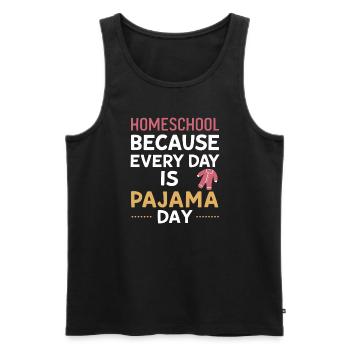 Homeschool Mom Dad Family Life Community Journey - Men's Premium Organic Tank Top - black - Front - Michal (187cm)