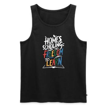 Homeschool Mom Dad Family Life Community Journey - Men's Premium Organic Tank Top - black - Front - Michal (187cm)