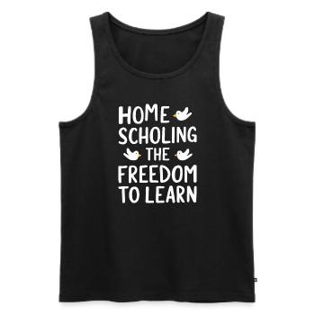 Homeschool Mom Dad Family Life Community Journey - Men's Premium Organic Tank Top - black - Front - Michal (187cm)