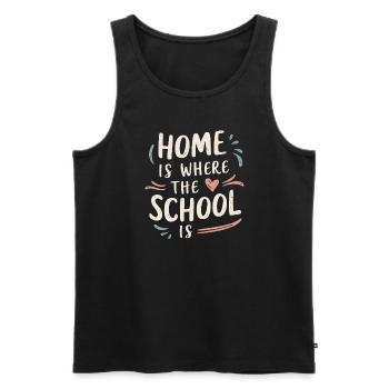 Homeschool Mom Dad Family Life Community Journey - Men's Premium Organic Tank Top - black - Front - Michal (187cm)