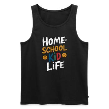 Homeschool Mom Dad Family Life Community Journey - Men's Premium Organic Tank Top - black - Front - Michal (187cm)