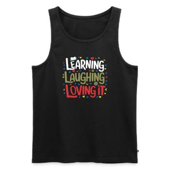 Homeschool Mom Dad Family Life Community Journey - Men's Premium Organic Tank Top - black - Front - Michal (187cm)