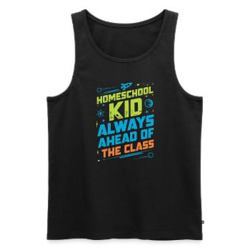 Homeschool Mom Dad Family Life Community Journey - Men's Premium Organic Tank Top - black - Front - Michal (187cm)