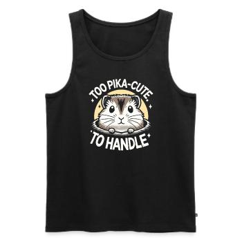 Design américain Pika Lover pour Pika - Débardeur bio Premium Homme - noir - Devant - AI Model Male 178 light (178cm)