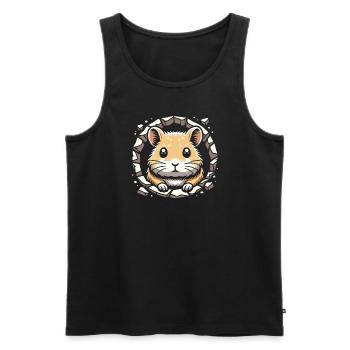 Design américain Pika Lover pour Pika - Débardeur bio Premium Homme - noir - Devant - AI Model Male 178 light (178cm)